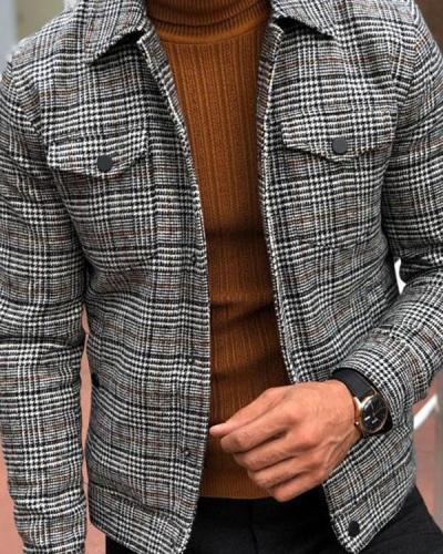 Casual Fashion Autumn Plaid Men's Jacket