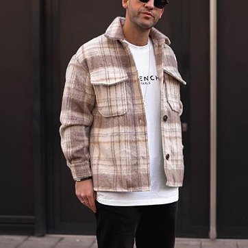 Street fashion check texture button jacket