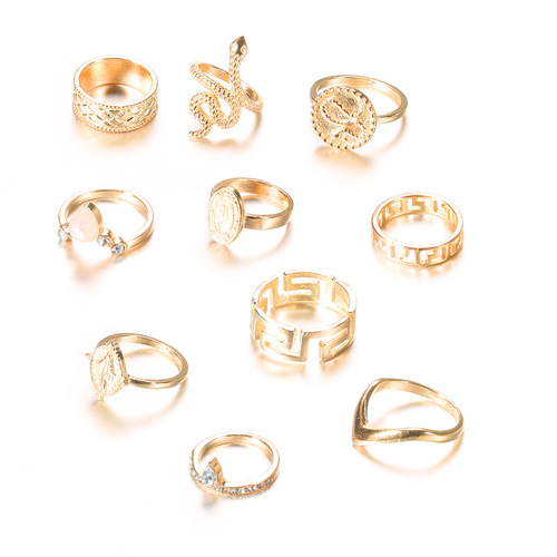 Diamond serpentine 10PCS Ring Set