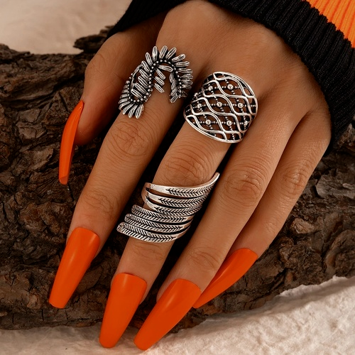 Retro Personality 4PCS Ring Set