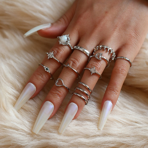 Fashion Star Moon12PCS Ring Set