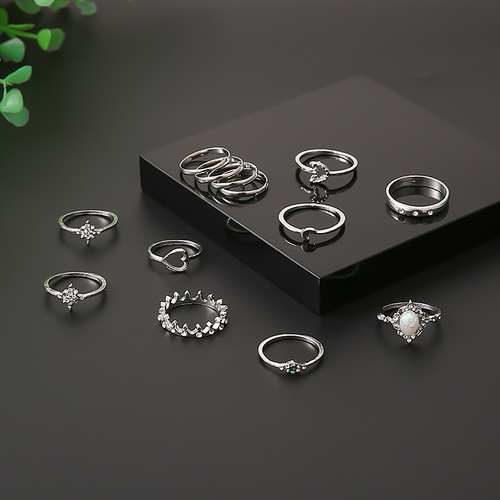 Fashion Star Moon12PCS Ring Set