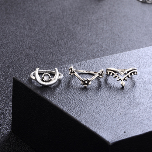 Retro Geometry 14PCS Ring Set