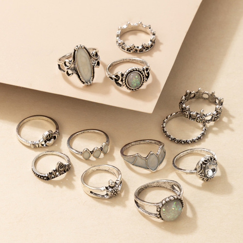 Bohemian Vintage 12PCS  Ring Set