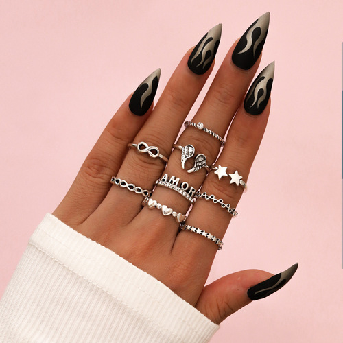 Personality Geometry 9PCS Ring Set