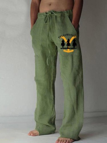 men's new drawstring elastic solid color loose casual pants