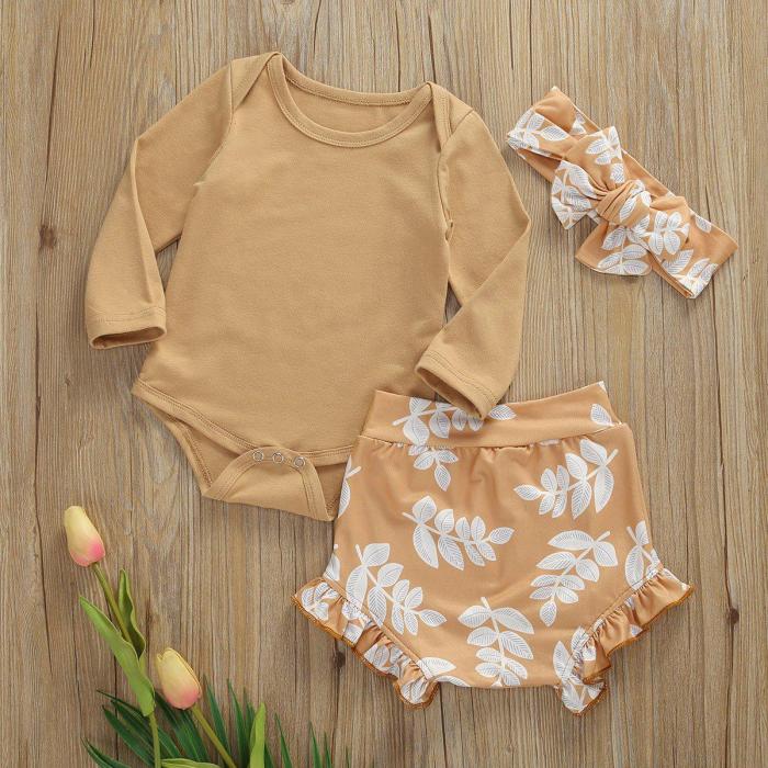 3-piece Baby Newborn Leaf Set