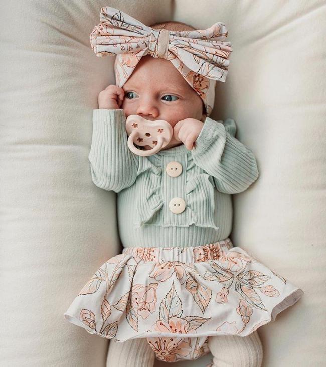 3-piece Baby Cotton Flower Set