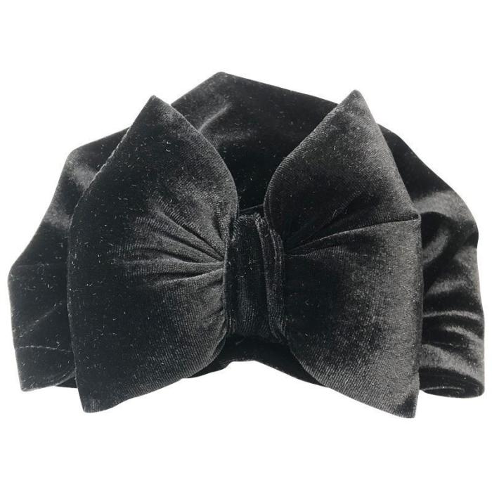 Baby Gold Velvet Padded Cotton Bow Headband