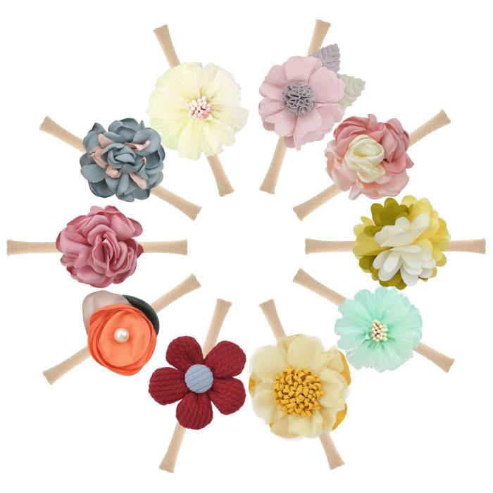 10-piece Baby Soft Flower Headband