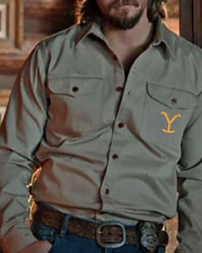 Men's Pocket Vintage Casual Shirt Long Sleeve S-XXXL