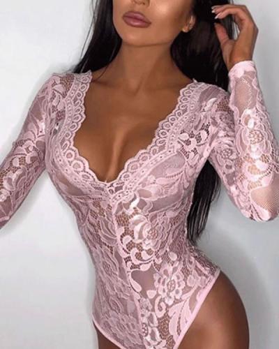 Luxe Long Sleeve Teddy Sexy Lingerie