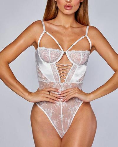 Sexy Sheer Lace Bodysuit Lingerie