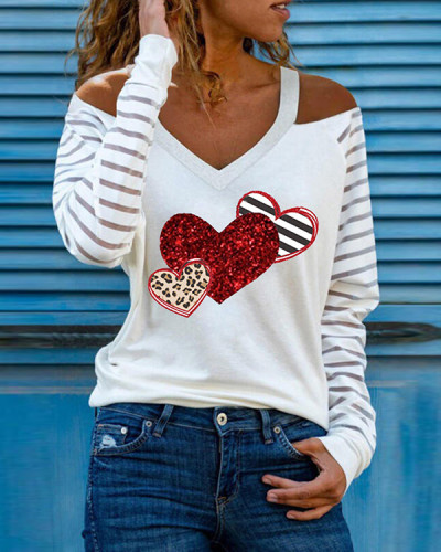 Valentine's Day Heart Panel Long Sleeve Top