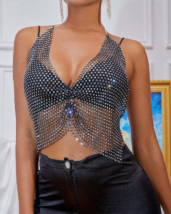 Sexy Diamond Mesh Outer Bra