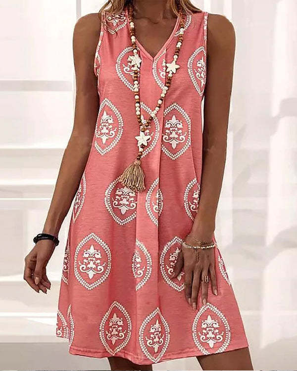US$ 33.99 - Printed V-Neck Off-Shoulder Sexy Dress - www.tangdress.com