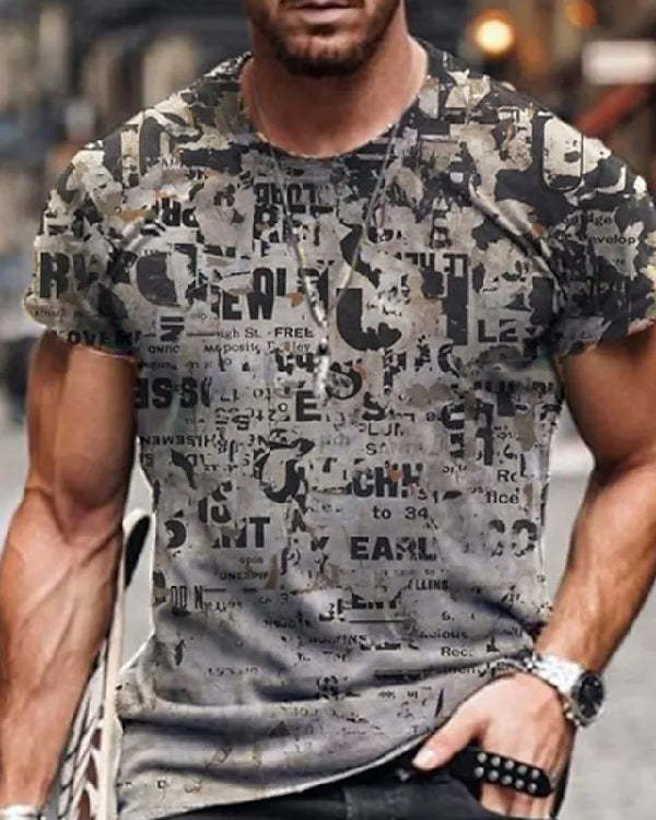 Hot Sale Men's 3D Printed Casual Short Sleeve Printed T-Shirt