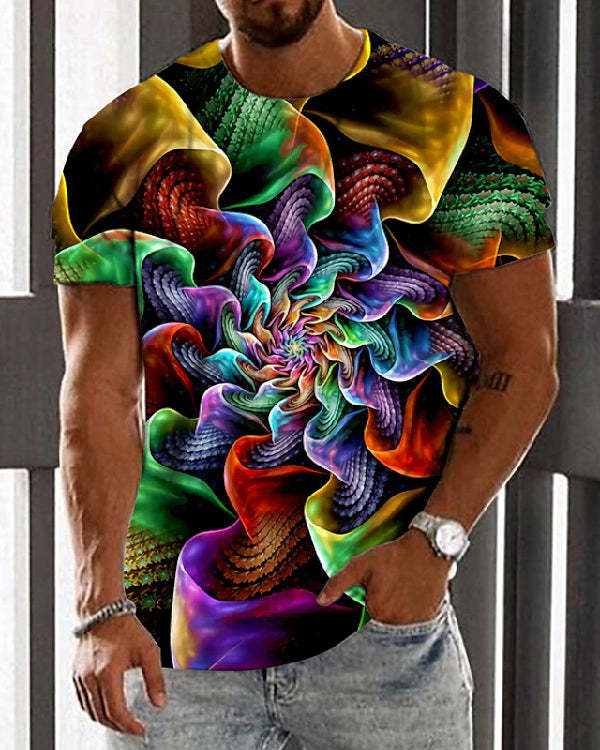 Hot Sale Men's 3D Printed Casual Short Sleeve Printed T-Shirt