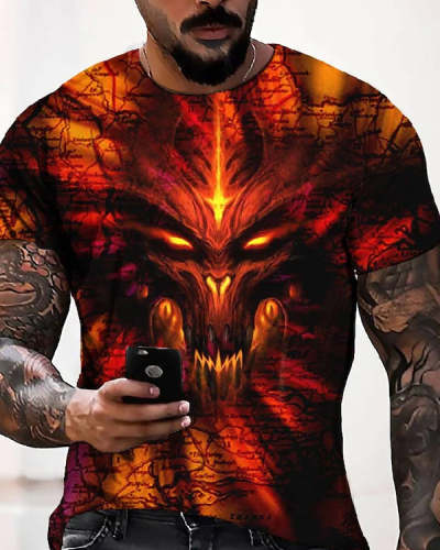 Hot Sale Men's 3D Printed Casual Short Sleeve Printed T-Shirt