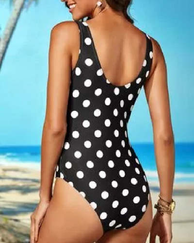 One Piece Print Casual Swimsuit