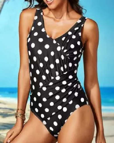 One Piece Print Casual Swimsuit