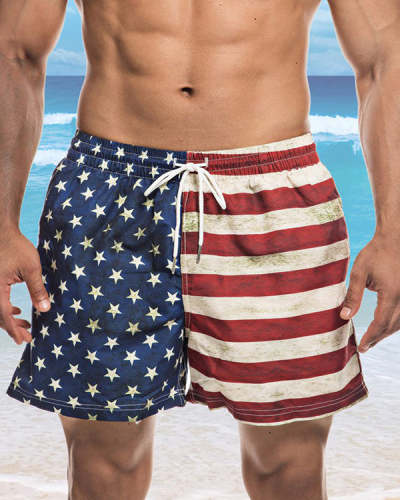 Men's Flag Graphic Men's Casual Beach Pants