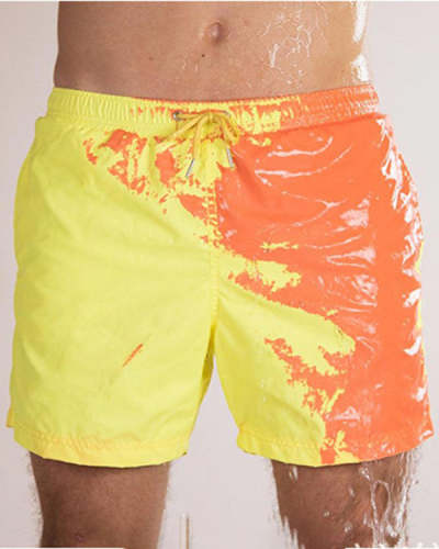 Men's Water Discoloration Beach Swimming Pants