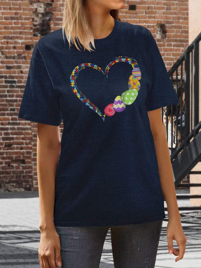 Easter Autism Print Short Sleeve T-shirt
