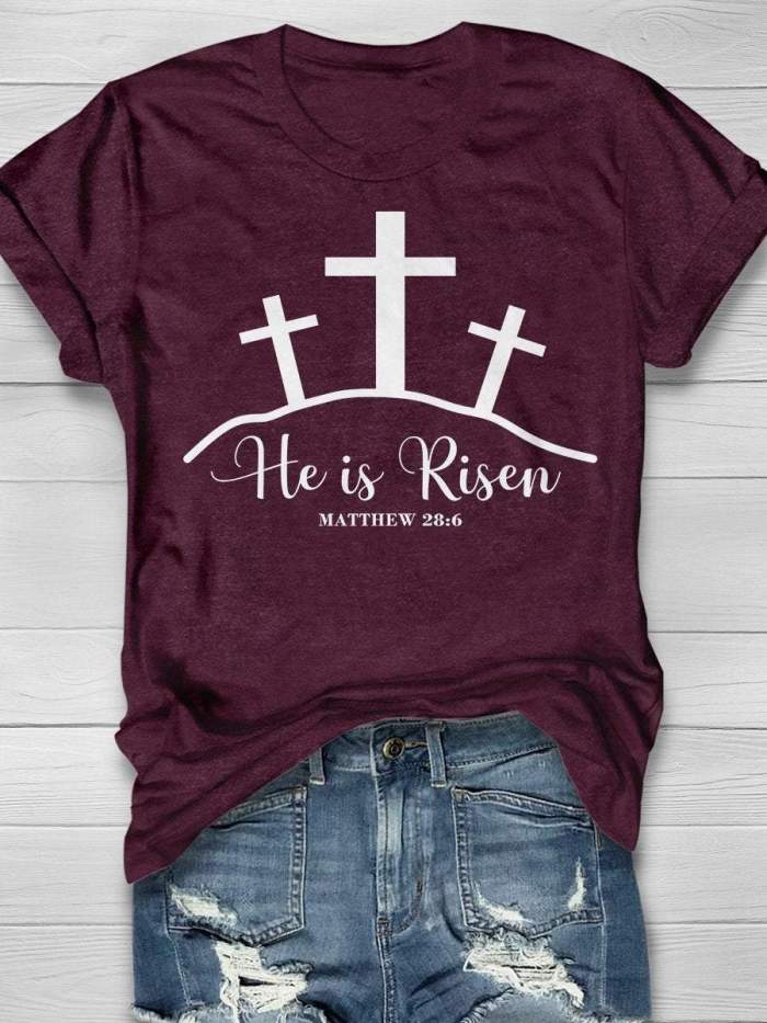 He Is Risen Print Short Sleeve T-shirt