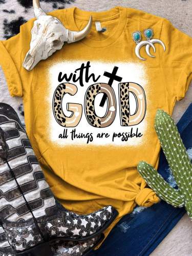 With God All Things Are Possible Print Short Sleeve T-shirt
