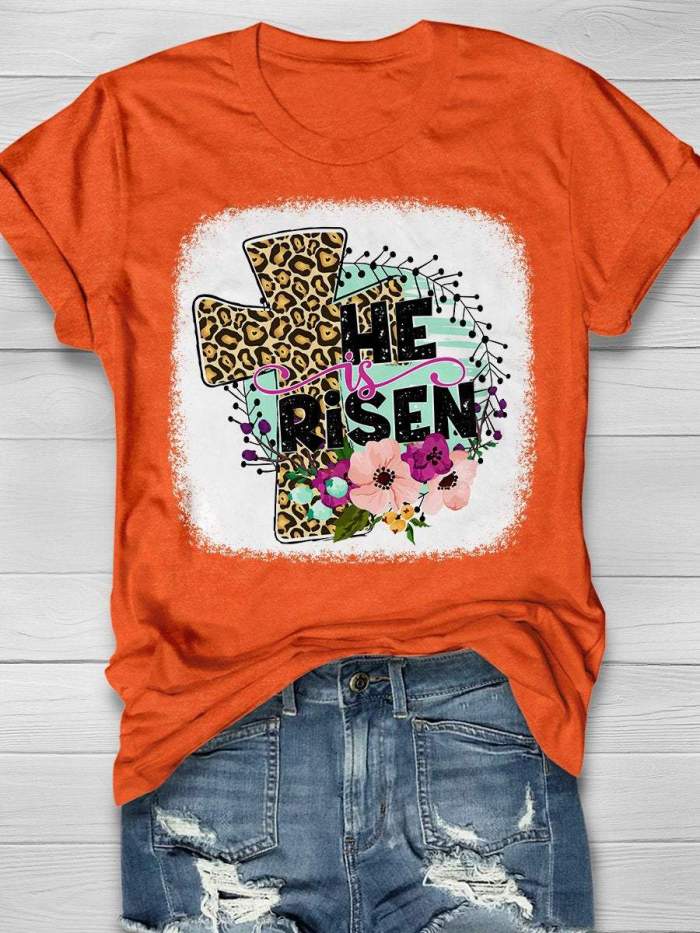 He Is Risen Print Short Sleeve T-shirt