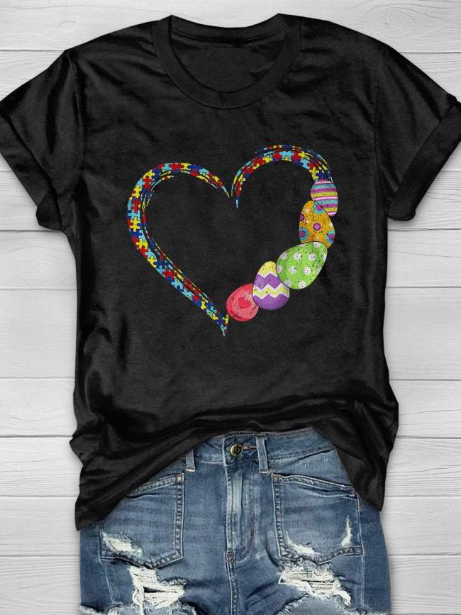 Easter Autism Print Short Sleeve T-shirt