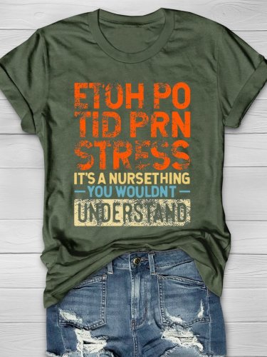Funny Nurse Print Short Sleeve T-shirt