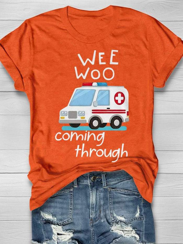 Wee Woo Ambulance Print Short Sleeve T-shirt