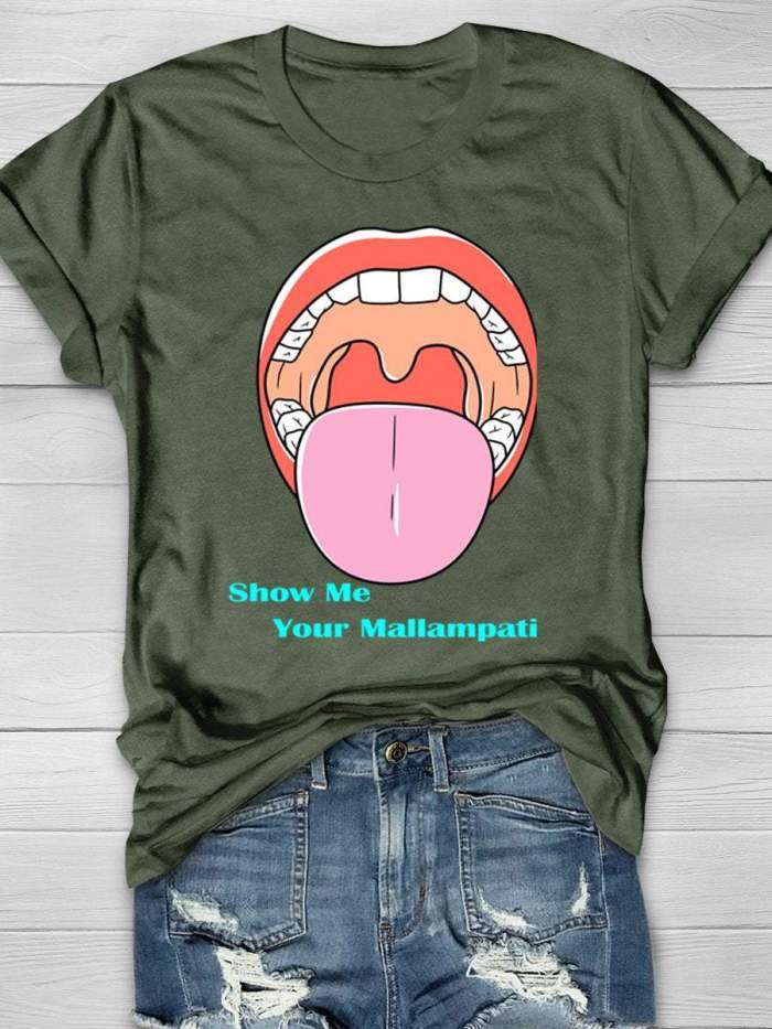 Show Me Your Mallampati Funny Nurse Print Short Sleeve T-shirt