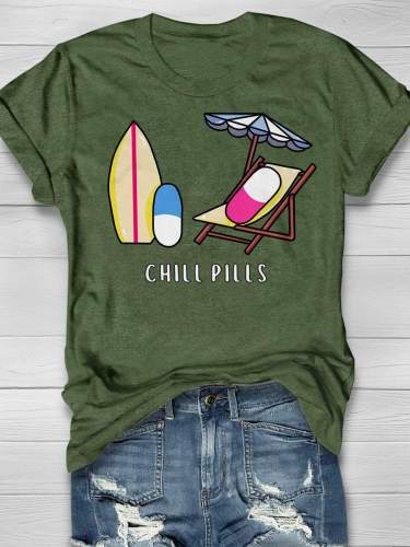 Chill Pills Print Short Sleeve T-shirt