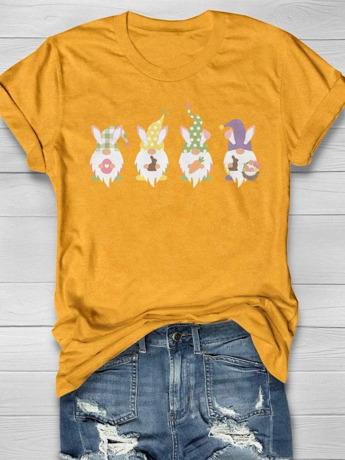 Happy Easter Print Short Sleeve T-shirt