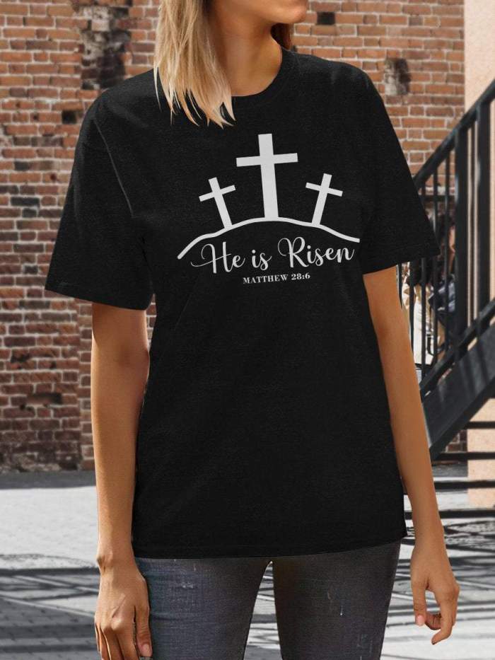 He Is Risen Print Short Sleeve T-shirt