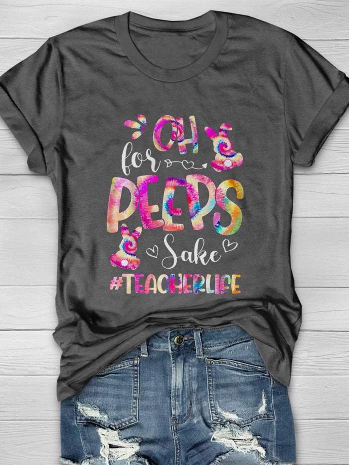 Easter Teacher Print Short Sleeve T-shirt