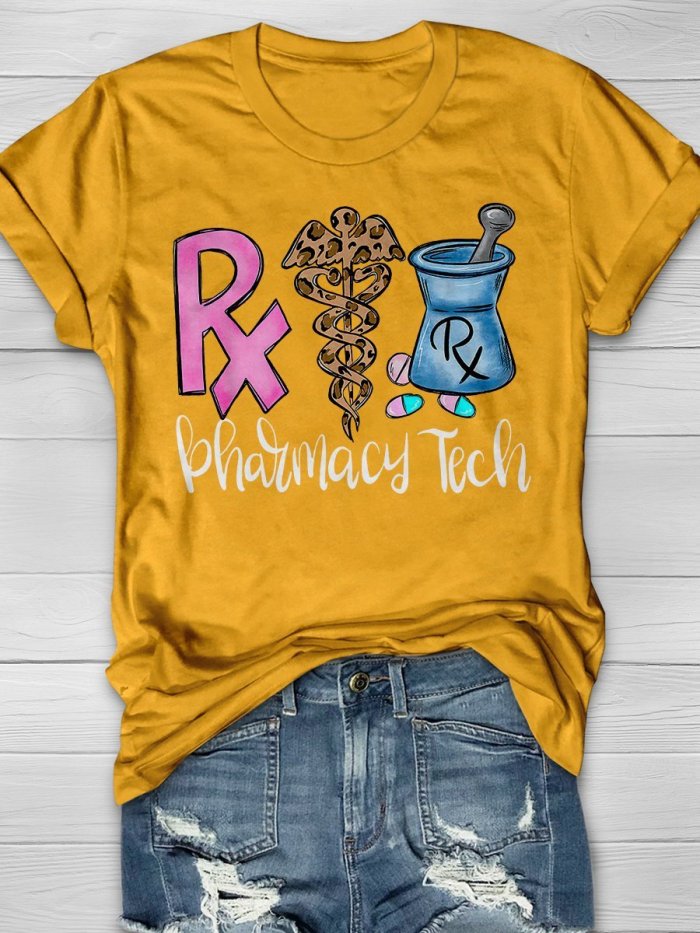 Pharmacy Tech Pharmacist Print Short Sleeve T-shirt