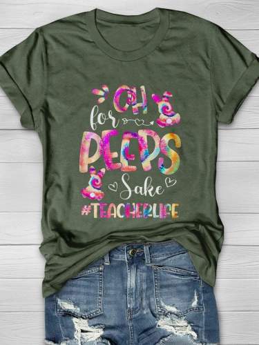 Easter Teacher Print Short Sleeve T-shirt