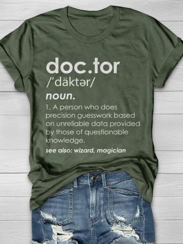 Doctor Funny Definition Print Short Sleeve T-shirt