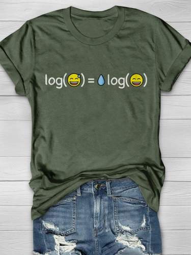 The Power Of Log Funny Math Print Short Sleeve T-shirt