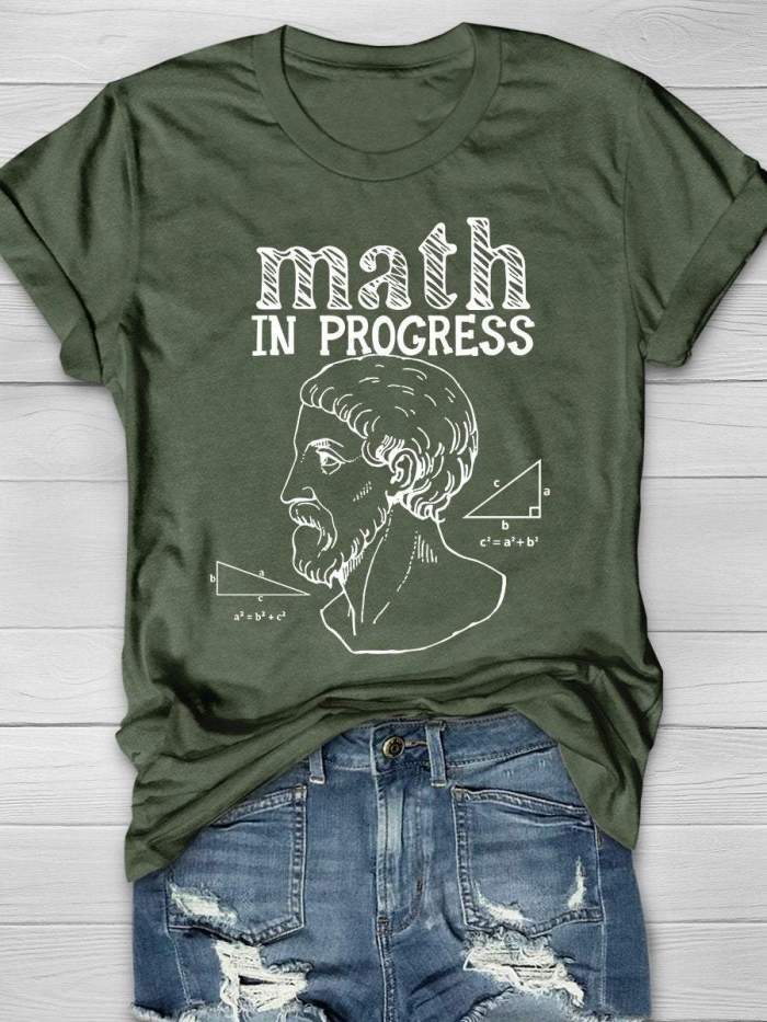 Math In Progress Print Short Sleeve T-shirt