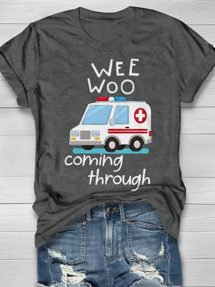 Wee Woo Ambulance Print Short Sleeve T-shirt