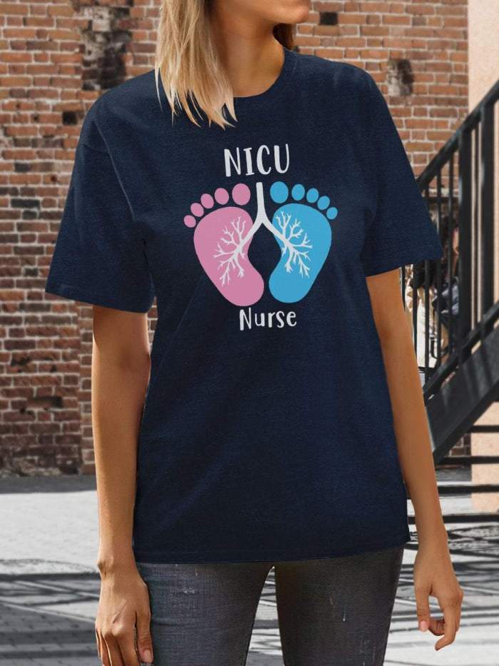 Nicu Nurse Print Short Sleeve T-shirt
