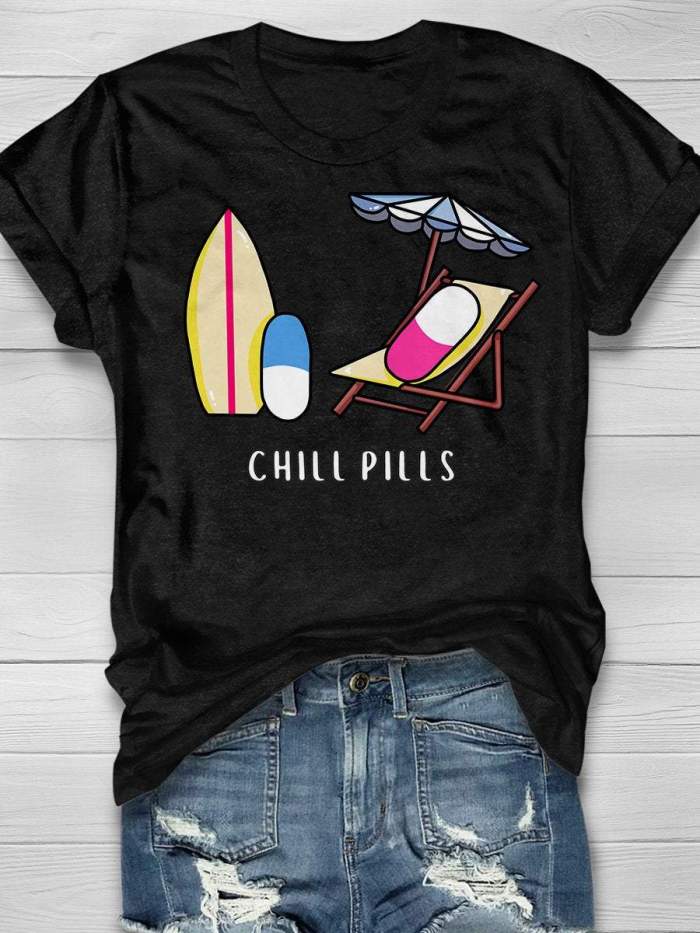 Chill Pills Print Short Sleeve T-shirt