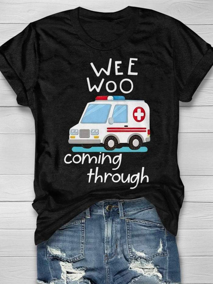 Wee Woo Ambulance Print Short Sleeve T-shirt