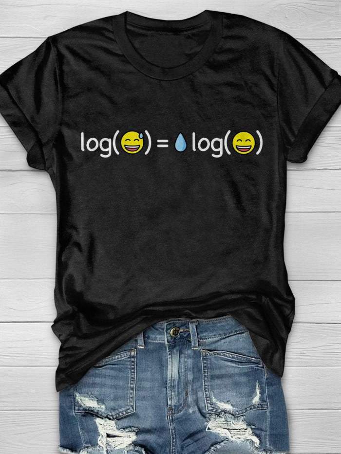 The Power Of Log Funny Math Print Short Sleeve T-shirt