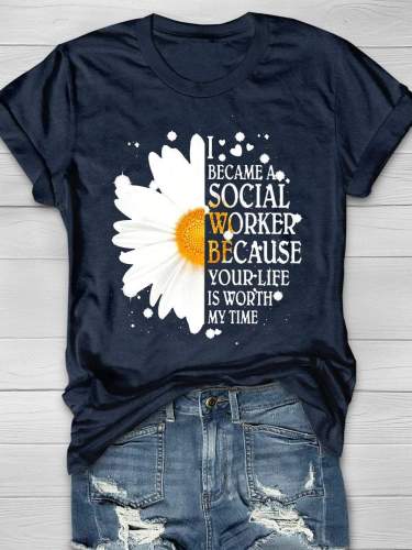 I Became A Social Worker Print Short Sleeve T-shirt